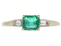 Platinum, Emerald & Diamond Ring