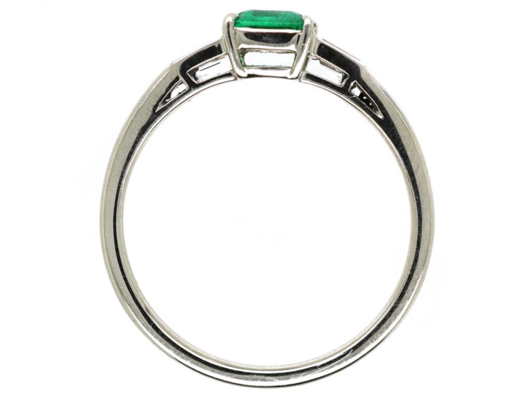 Platinum, Emerald & Diamond Ring