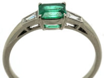 Platinum, Emerald & Diamond Ring