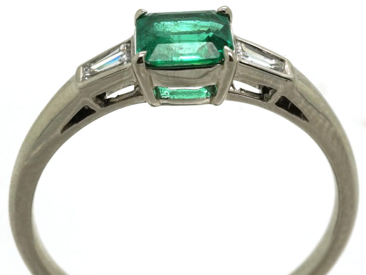 Platinum, Emerald & Diamond Ring