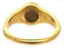 Georgian 18ct Gold Memorial Ring Set With Turquoise