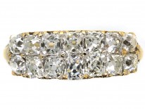 18ct Gold Two Row Old Mine Cut Diamond Ring Circa 1840