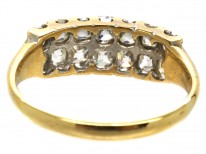 18ct Gold Two Row Old Mine Cut Diamond Ring Circa 1840