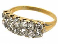 18ct Gold Two Row Old Mine Cut Diamond Ring Circa 1840