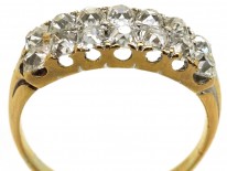 18ct Gold Two Row Old Mine Cut Diamond Ring Circa 1840