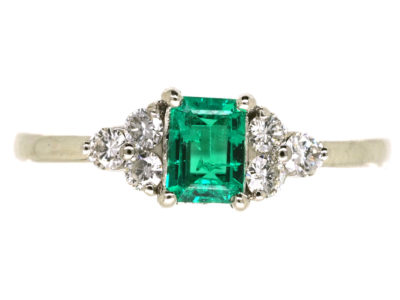 Platinum, Emerald & Diamond Ring