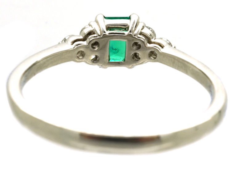 Platinum, Emerald & Diamond Ring