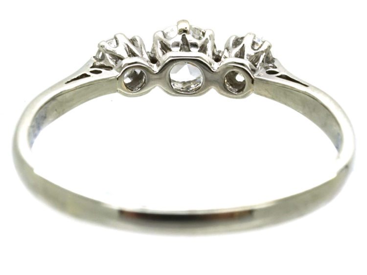 18ct White Gold & Platinum Three Stone Diamond Ring