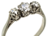 18ct White Gold & Platinum Three Stone Diamond Ring