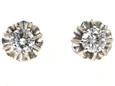 18ct White Gold Diamond Stud Earrings