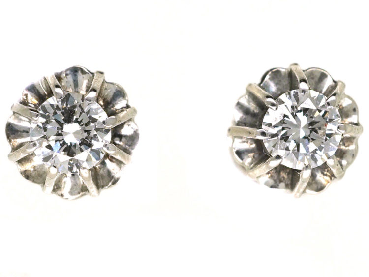 18ct White Gold Diamond Stud Earrings