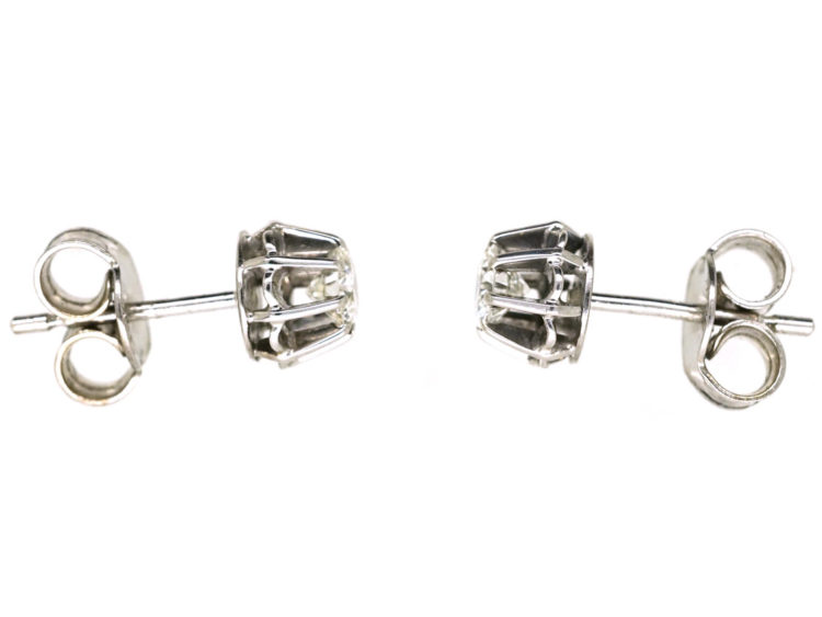 18ct White Gold Diamond Stud Earrings