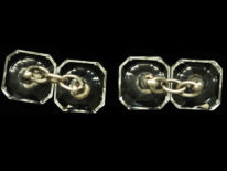 Art Deco Rock Crystal & Silver Cufflinks
