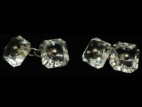 Art Deco Rock Crystal & Silver Cufflinks