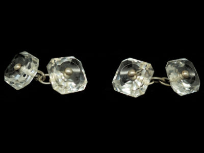 Art Deco Rock Crystal & Silver Cufflinks