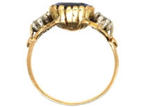 Georgian 18ct Gold, Sapphire & Rose Diamond Ring