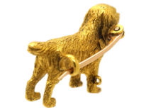 Edwardian 15ct Gold King Charles Spaniel Brooch