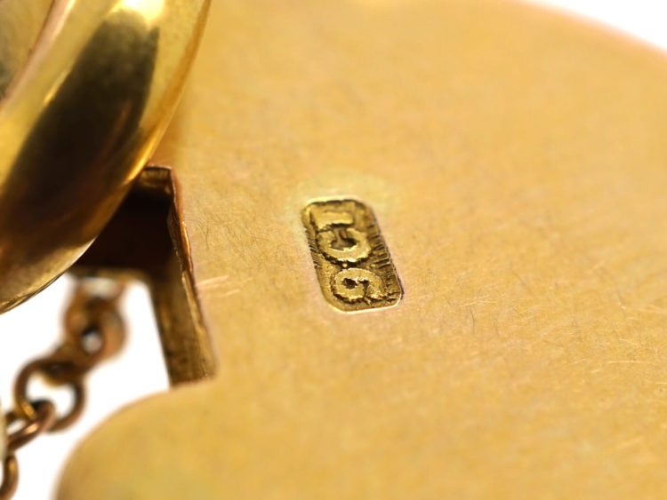 Edwardian 9ct Gold Curb Bracelet With Alternate Engraved & Plain Links