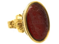 Georgian 18ct Gold Seal With Oval Carnelian Intaglio