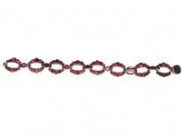 Georgian Silver & Flat Cut Almandine Garnet Bracelet