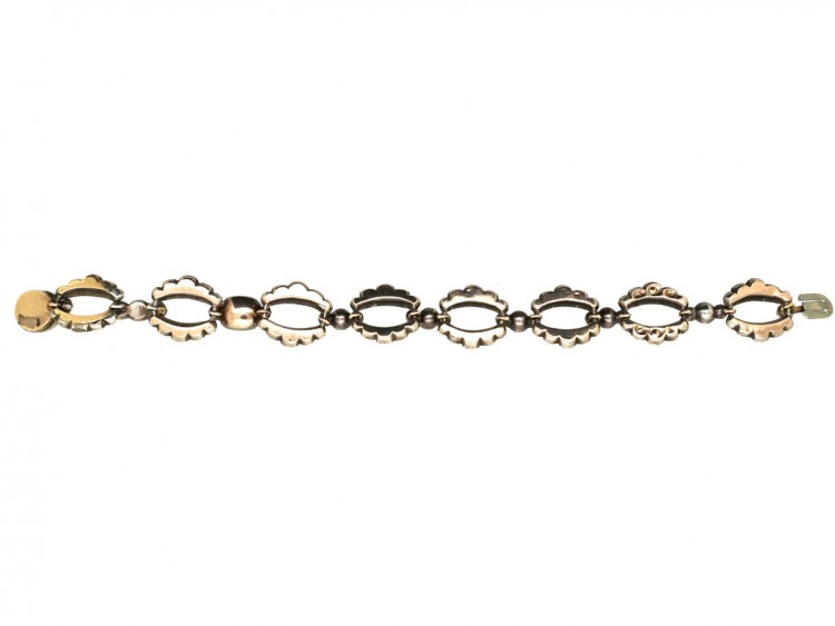 Georgian Silver & Flat Cut Almandine Garnet Bracelet