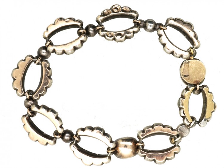 Georgian Silver & Flat Cut Almandine Garnet Bracelet