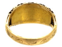 Victorian 15ct Gold, Almandine Garnet & Natural Split Pearls Ring