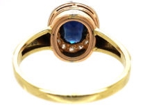 14ct Gold Sapphire & Diamond Oval Shaped Ring