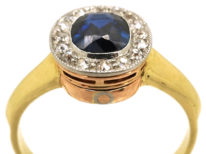 14ct Gold Sapphire & Diamond Oval Shaped Ring