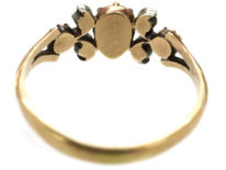 Georgian 15ct Gold Pear Shaped Emerald & Diamond Ring