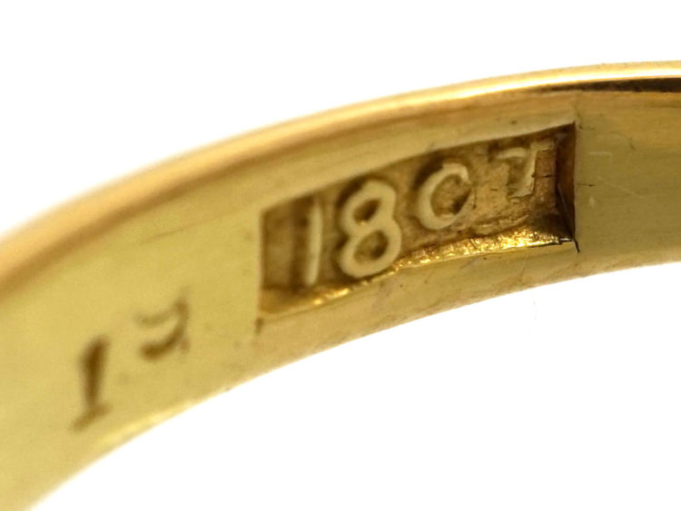 Edwardian 18ct Gold, Three Stone Opal & Diamond Ring