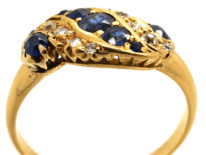 Edwardian 18ct Gold Sapphire & Diamond Twist Ring