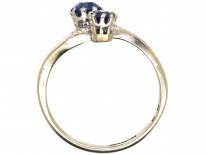 Edwardian 18ct Gold & Platinum, Two Stone Sapphire & Diamond Ring