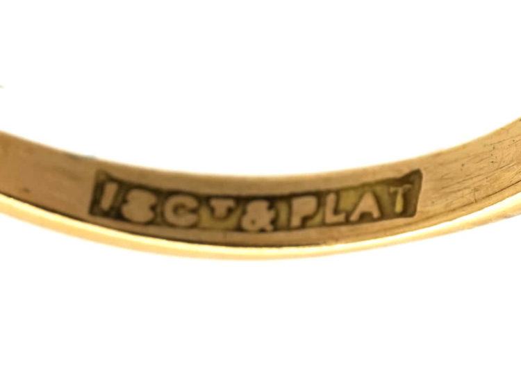 Edwardian 18ct Gold & Platinum, Single Stone Diamond Twist Ring
