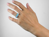 Edwardian 18ct Gold, Four Stone Opal & Diamond Ring
