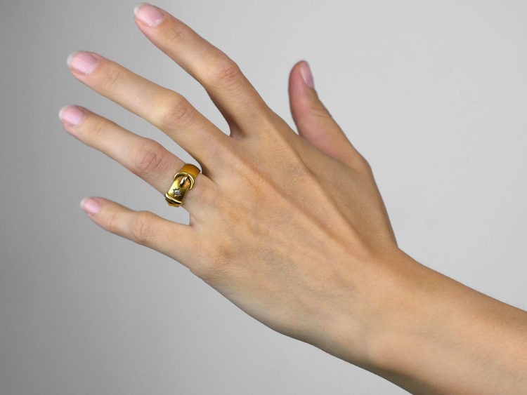 Victorian 18ct Gold & Diamond Buckle Ring