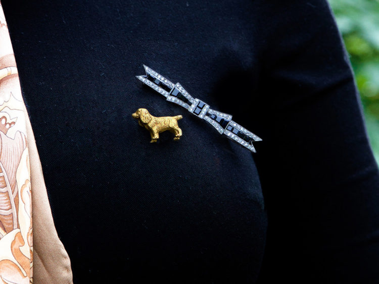 Edwardian 15ct Gold King Charles Spaniel Brooch