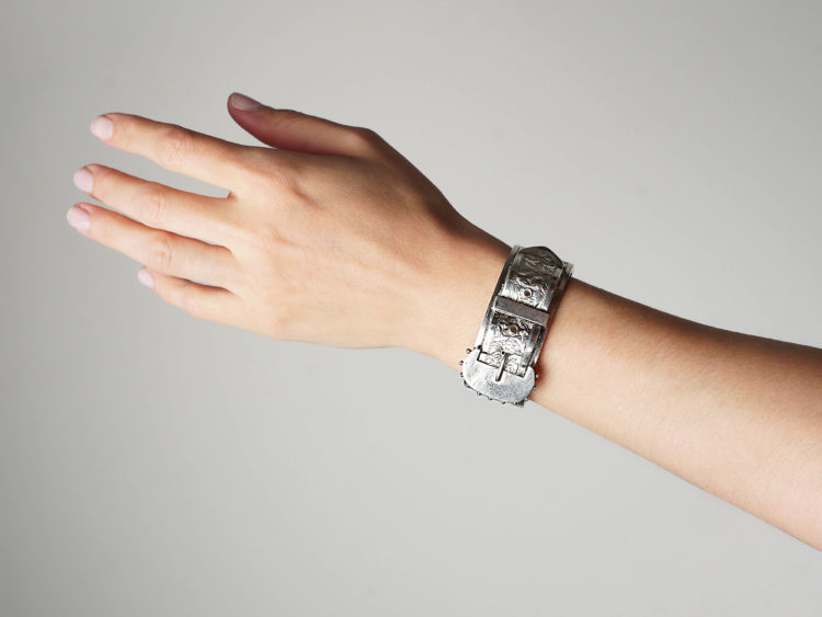 Victorian Silver Engraved Buckle Bangle