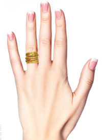 Wide 18ct Gold Coiled Spagetti Ring
