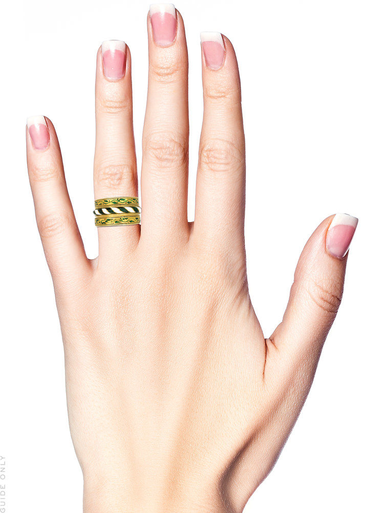 Victorian Triple Set of 18ct Gold & Enamel Rings