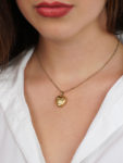 Edwardian 15ct Gold Heart Pendant With Applied Gold Flowers