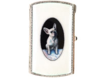 Edwardian Silver Case with Enamel of French Bull Dog