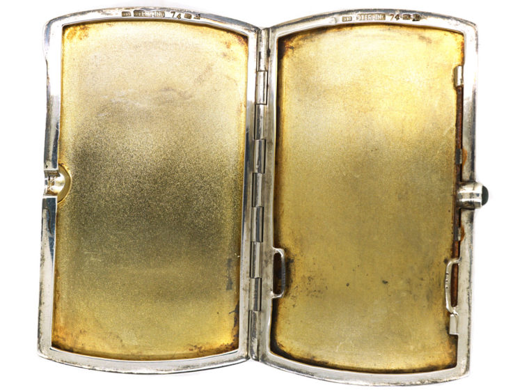 Edwardian Silver Case with Enamel of French Bull Dog