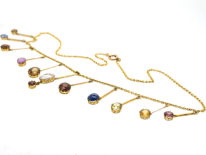 Edwardian 15ct Gold Gem Set Harlequin Necklace
