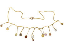 Edwardian 15ct Gold Gem Set Harlequin Necklace