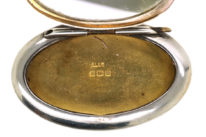 Retro Silver Compact on Long Silver Chain