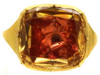 Georgian 18ct Gold Foiled Topaz Ring