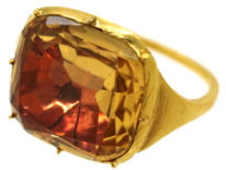 Georgian 18ct Gold Foiled Topaz Ring