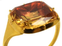 Georgian 18ct Gold Foiled Topaz Ring