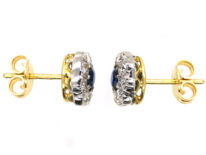 18ct White Gold Sapphire & Diamond Cluster Earrings